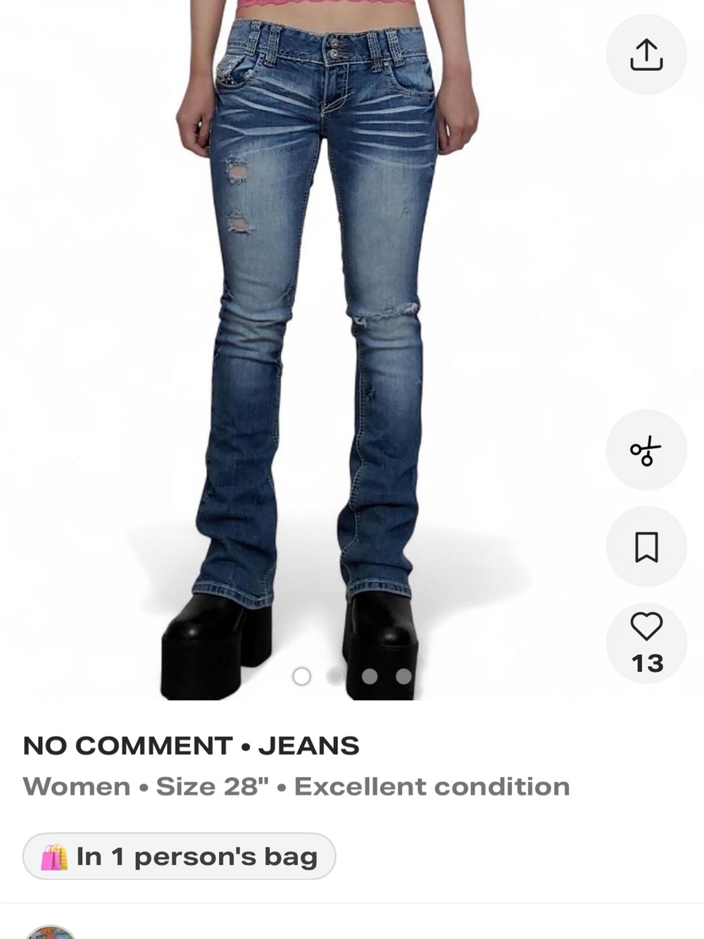Amethyst Jeans Women's Distressed Flare Jeans - Blue